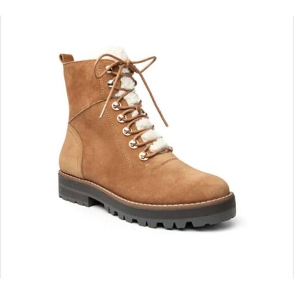 Crown & Ivy™ Women Naomi Hiker Boot High Laced Brown Size 8.5 - Picture 1 of 15